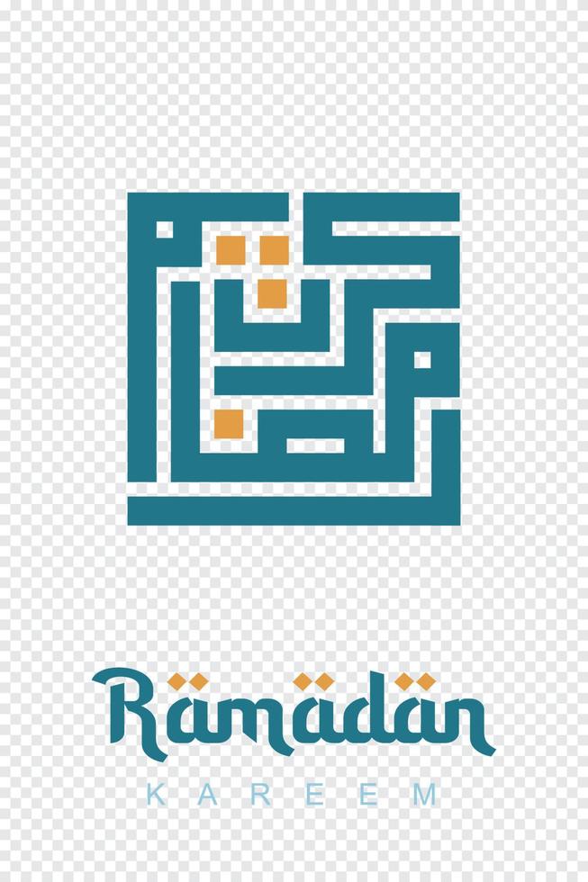 Ramadan kareem greeting card. Ramadan kareem arabic calligraphy. Logo for ramadan in arabic type. Vector illustration