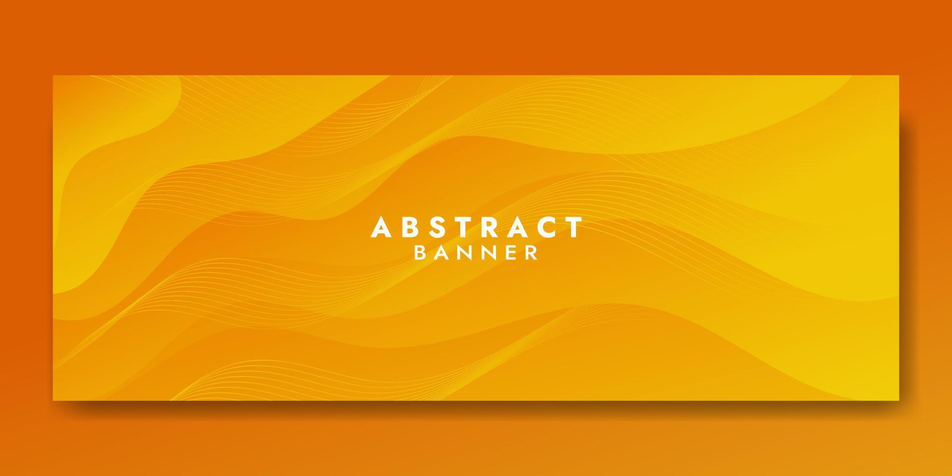 Abstract Yellow Fluid Wave Banner Template vector