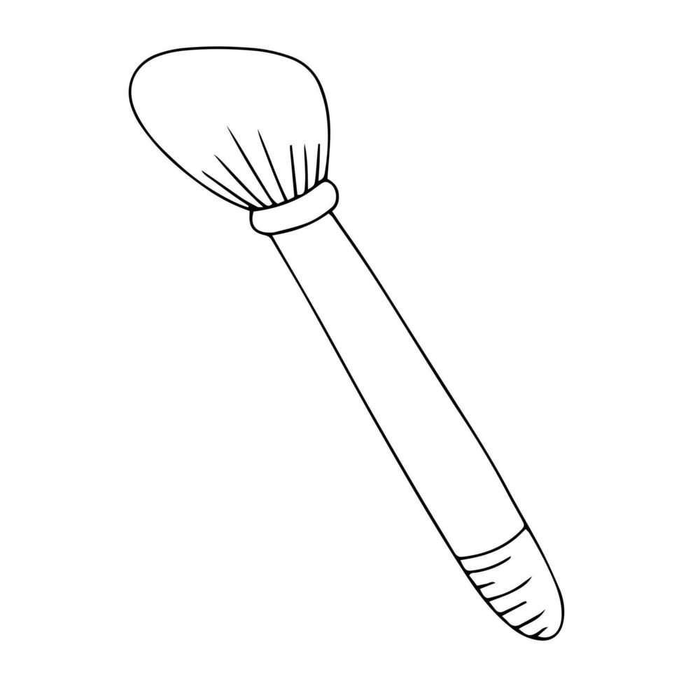 Doodle illustration of a makeup brush vector icon