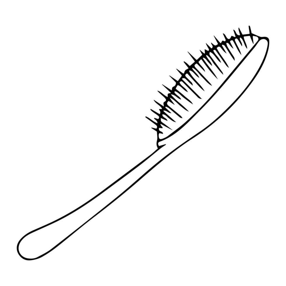 Vector comb doodle style, comb icon, hairbrush