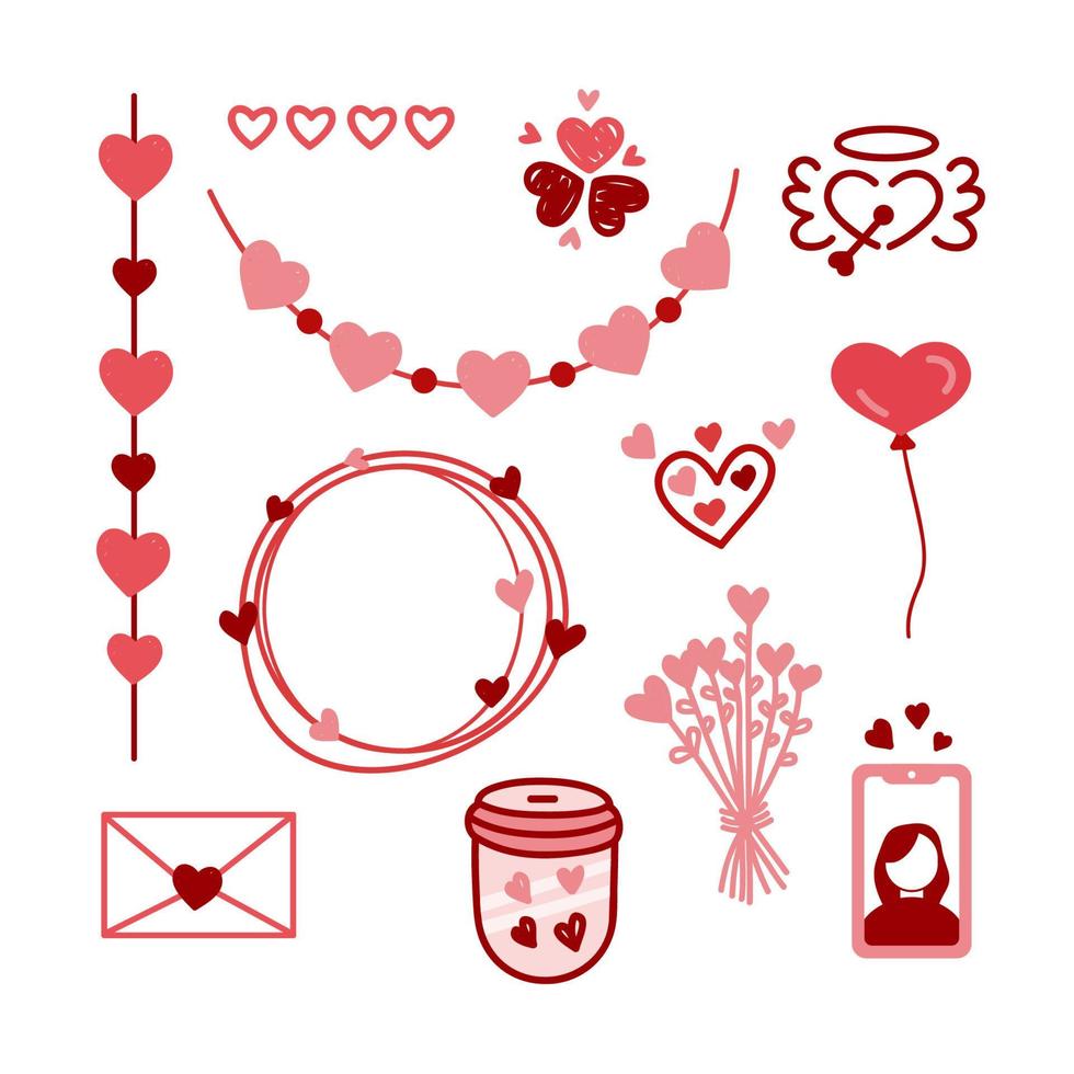 love valentine ornament pink vector