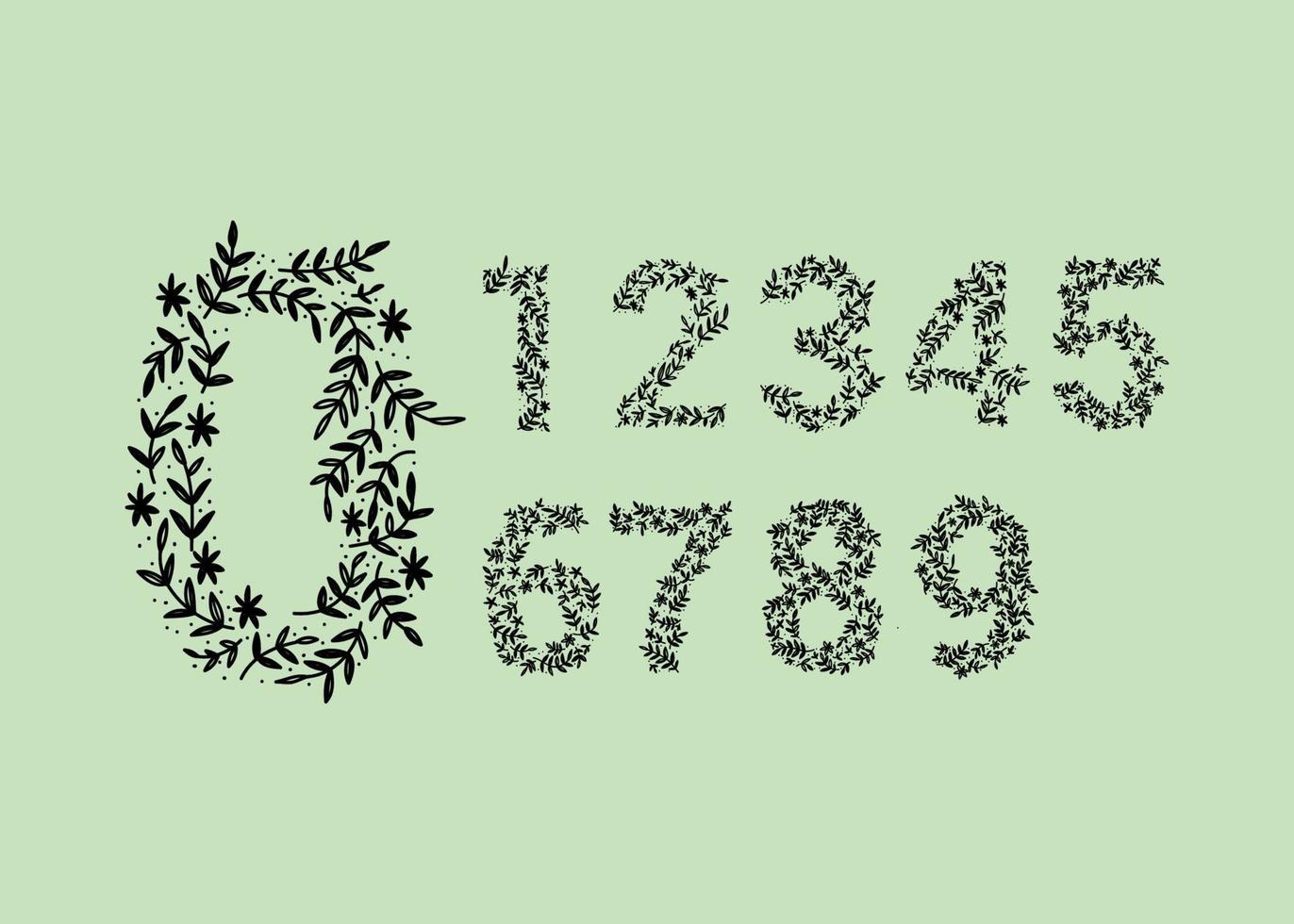 leaf shape number collection vector