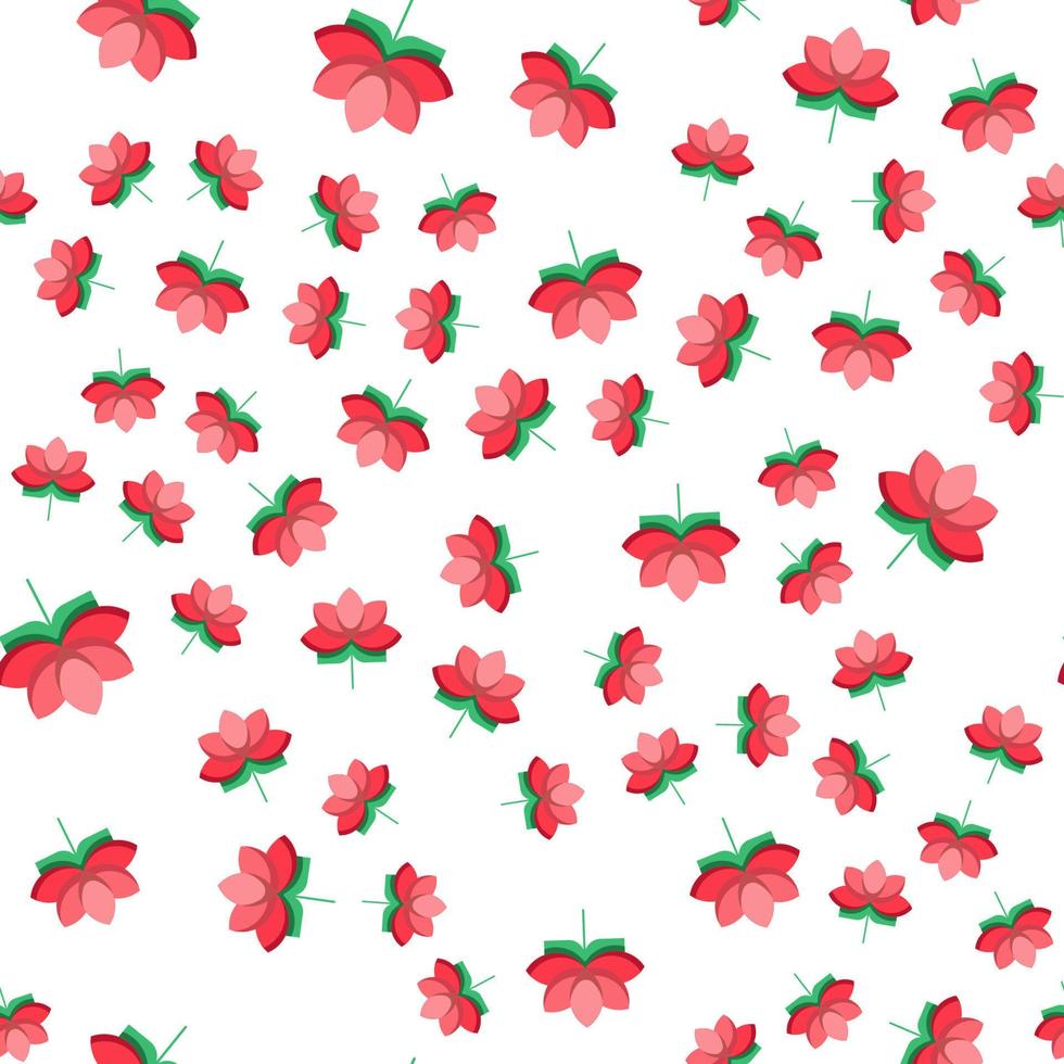 Vector seamless pattern of cartoon lotus. Perfect for wrapping, printing, web sites, wallpapers, textile