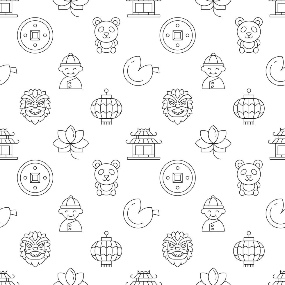 Seamless repeating pattern of Chinese New Year for web sites, wrapping, printing, postcards, web sites, apps vector