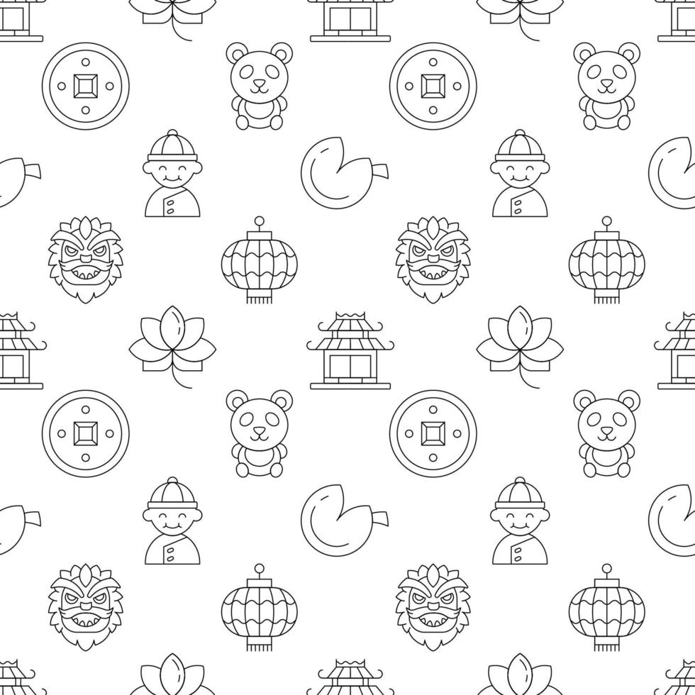 Seamless repeating pattern of Chinese New Year for web sites, wrapping, printing, postcards, web sites, apps vector