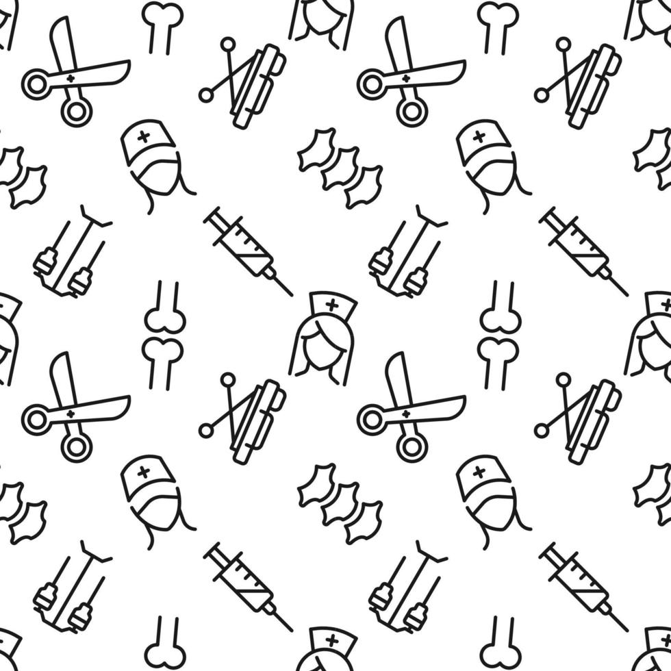 Seamless repeating pattern of surgery for web sites, wrapping, printing, postcards, web sites, apps vector