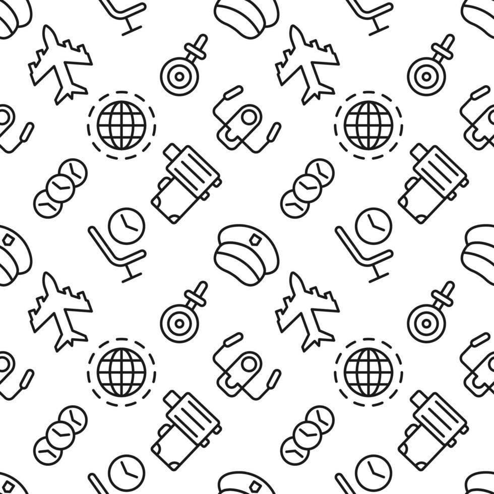 Seamless repeating pattern of pilot for web sites, wrapping, printing, postcards, web sites, apps vector