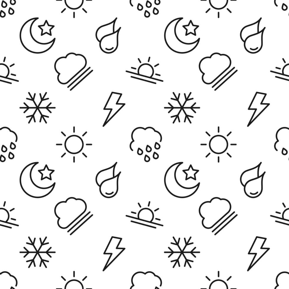 Vector seamless pattern of weather signs for web sites, wrapping, printing, postcards, web sites, apps