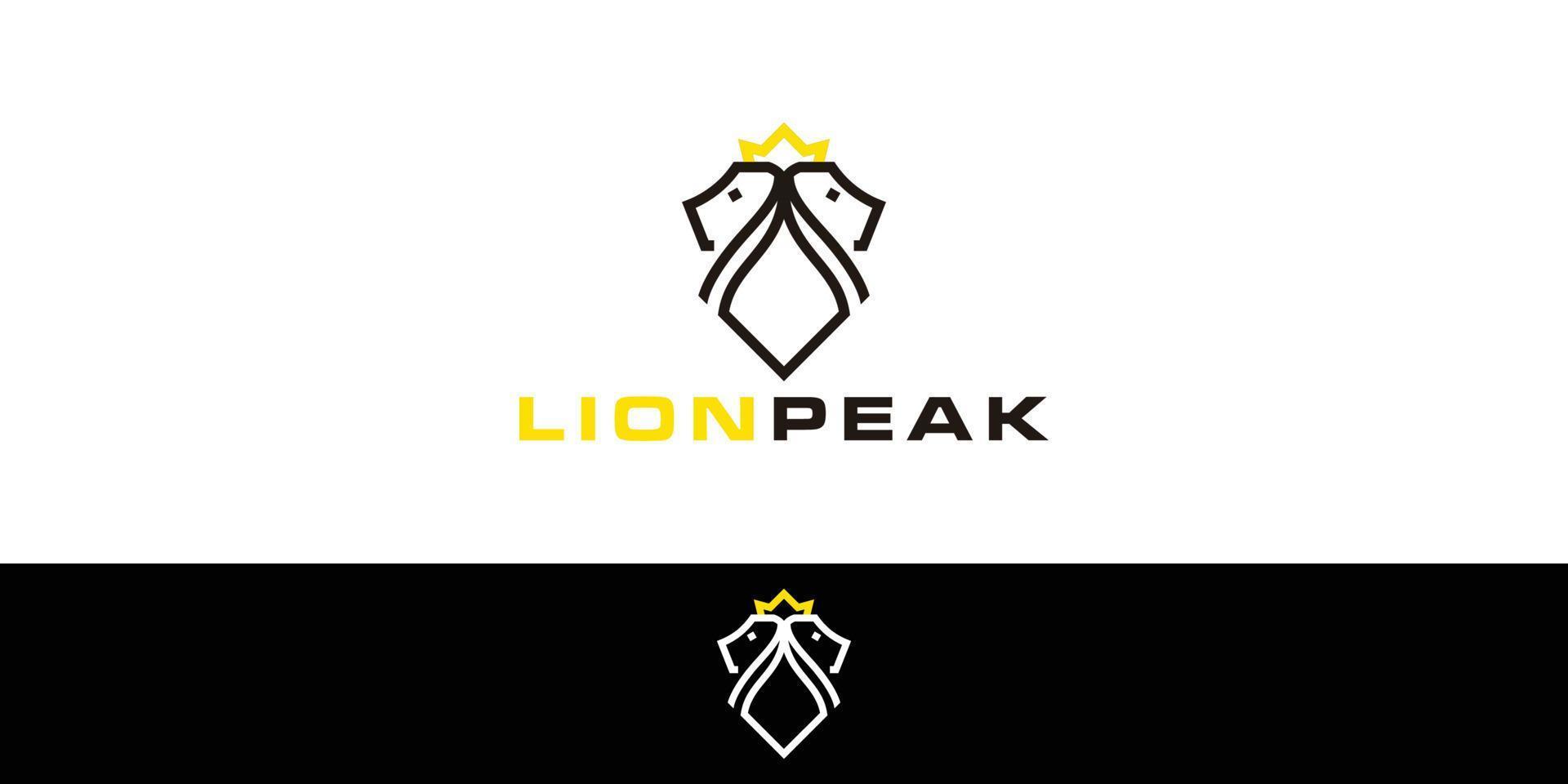 Lion couple logo template vector