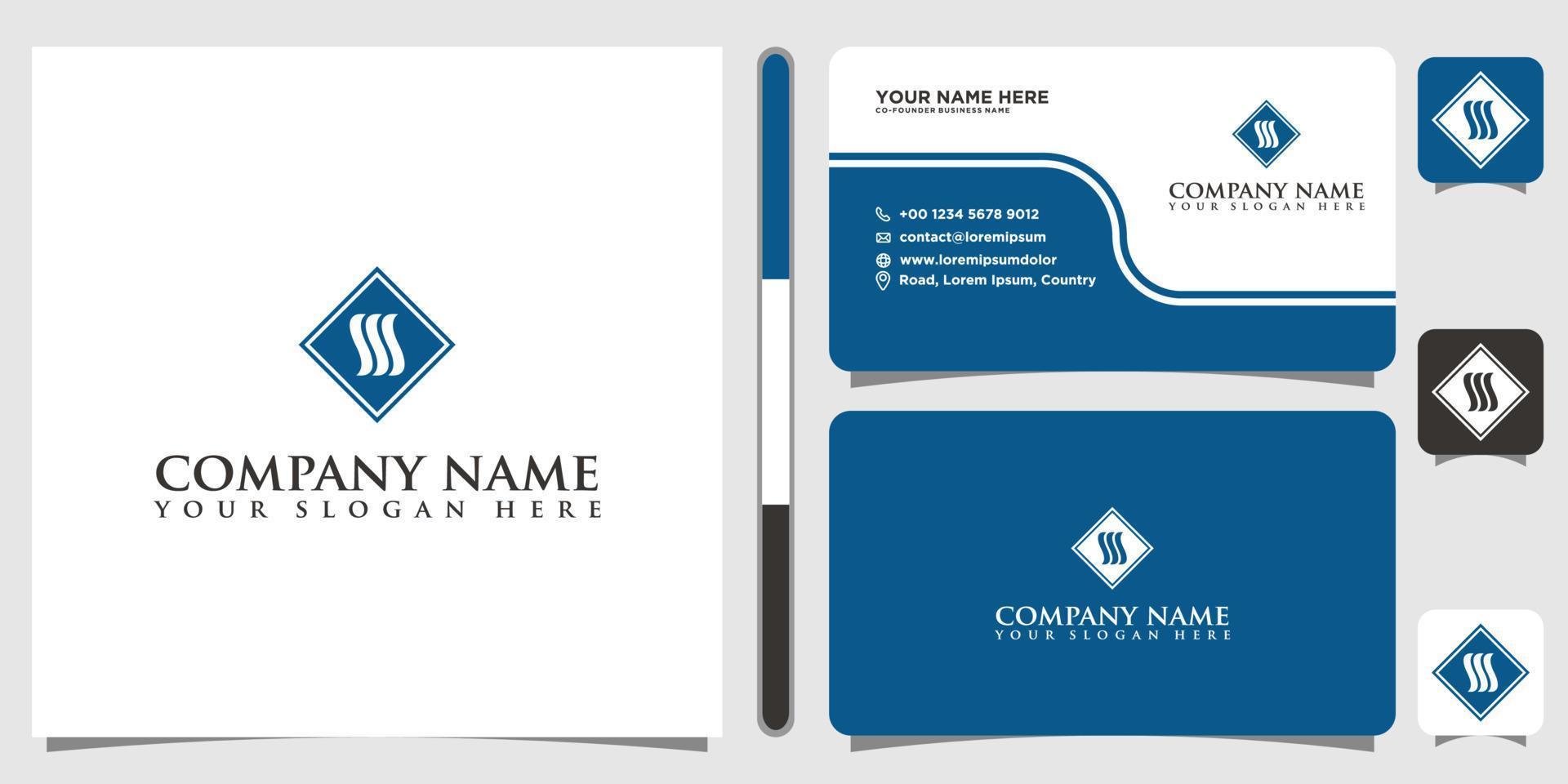 Letter sss or s finance  logo with business card design vector