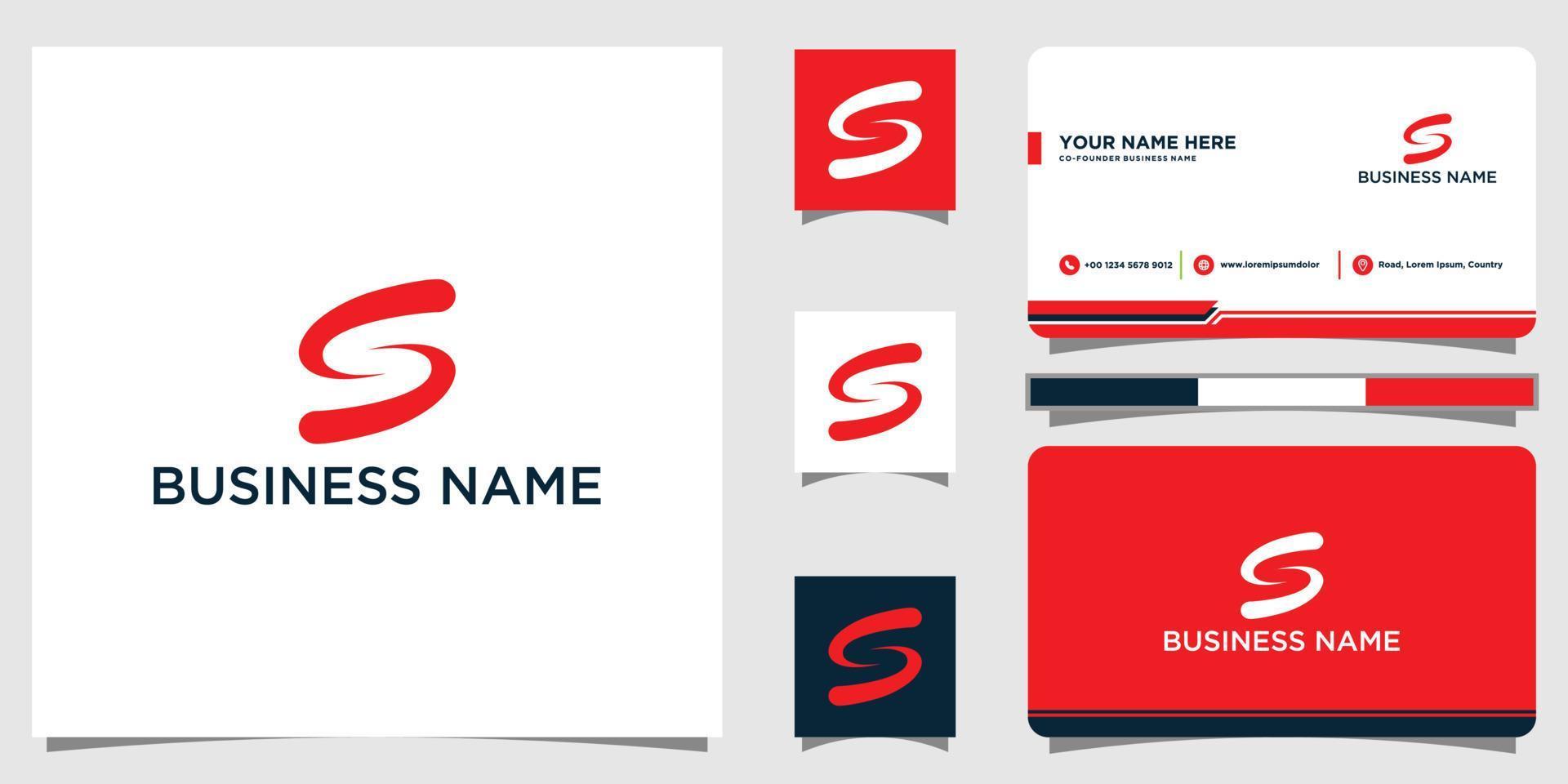 letter s abstract logo vector illustration with business card