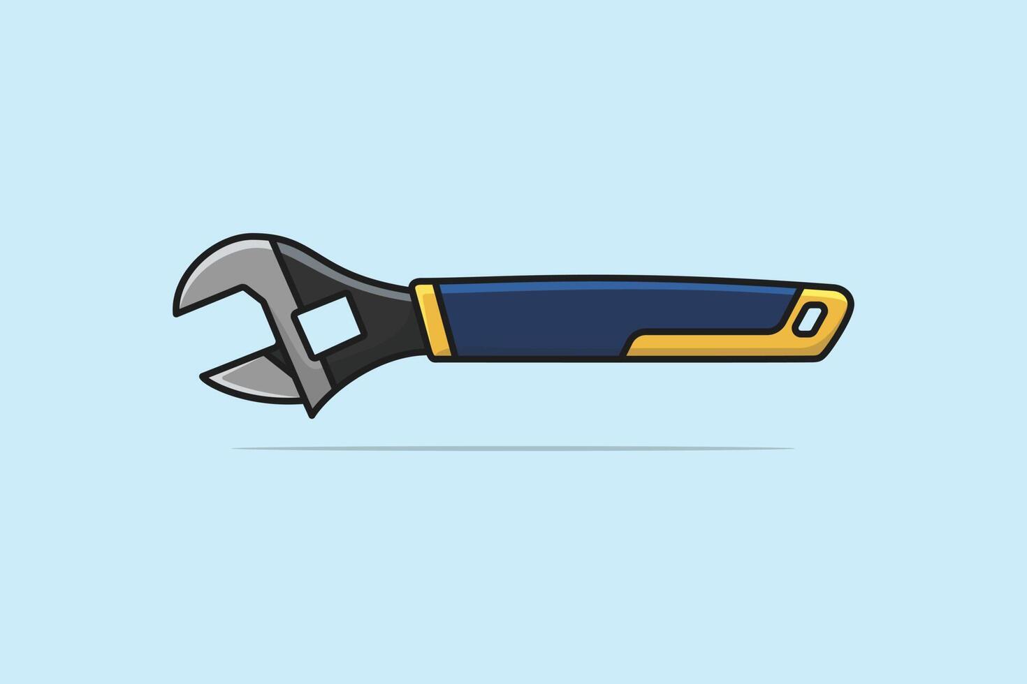 Adjustable Wrench Tool vector illustration. Mechanic and Plumber working tool equipment icon concept. Automobile, car repairing service, home repairing tool logo design.