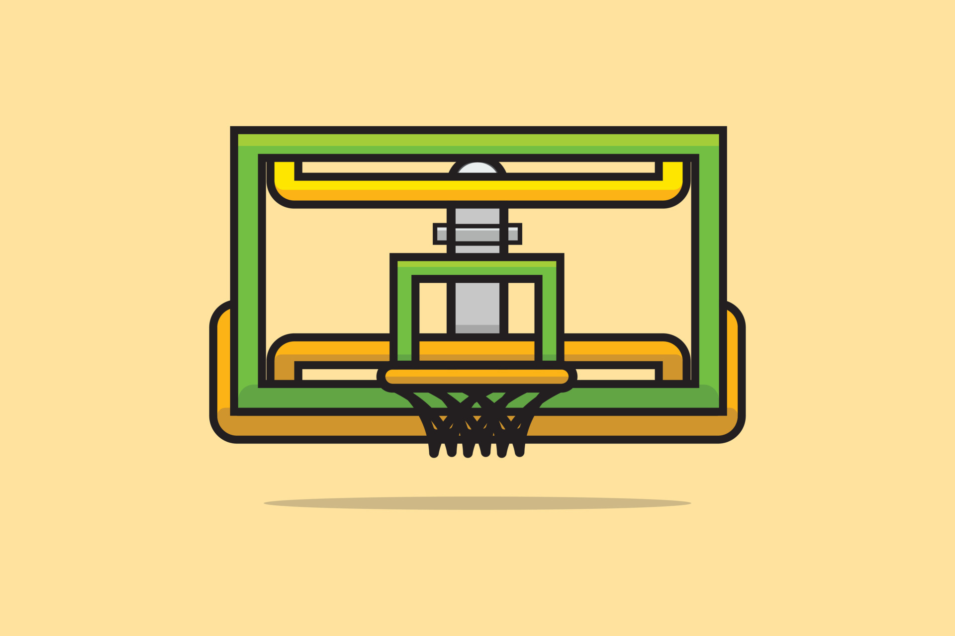 Basket Ball Hoop and Ring vector illustration. Sports objects icon