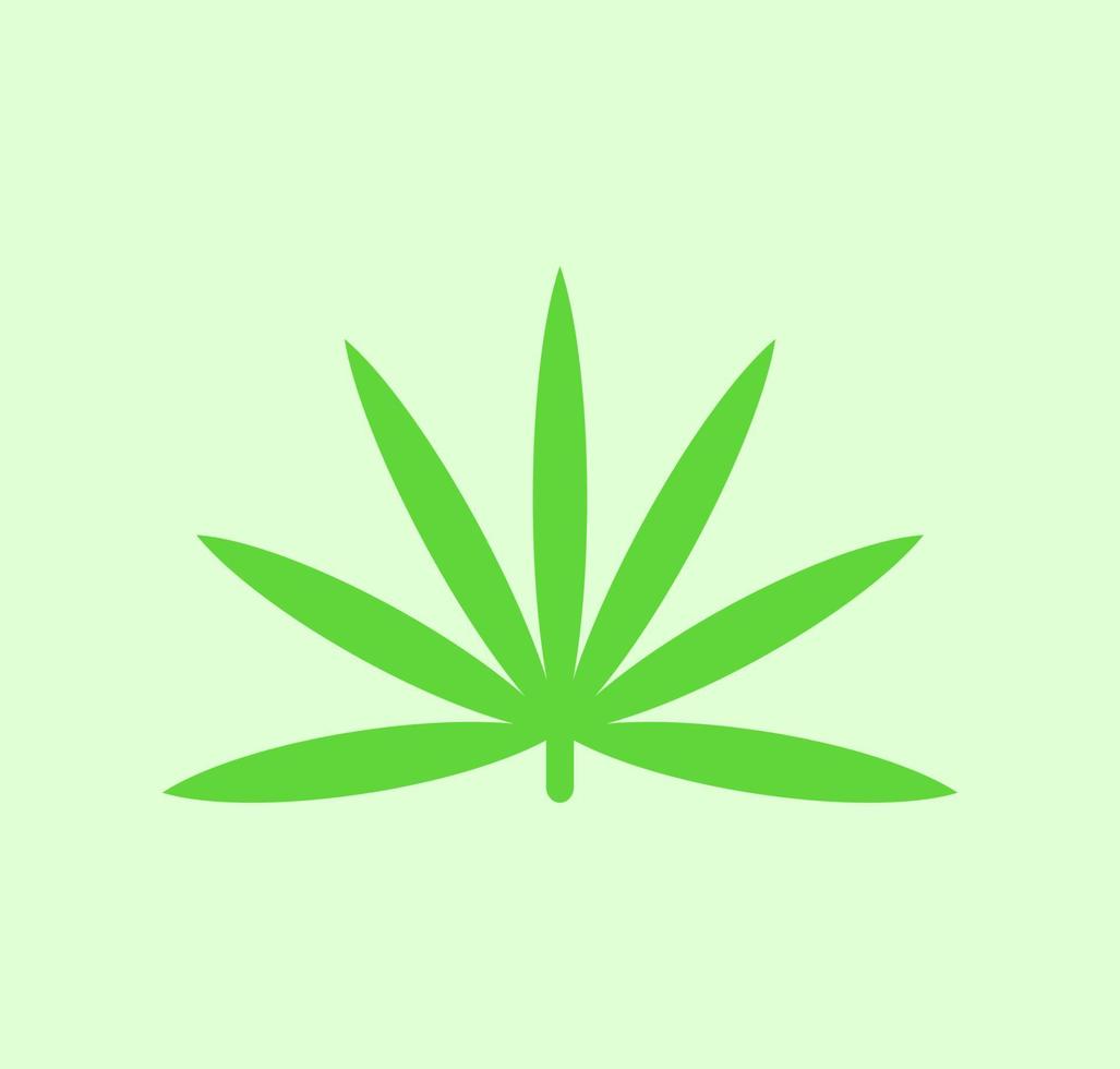 icono de ilustración de vector de hierba de hoja de cannabis de marihuana