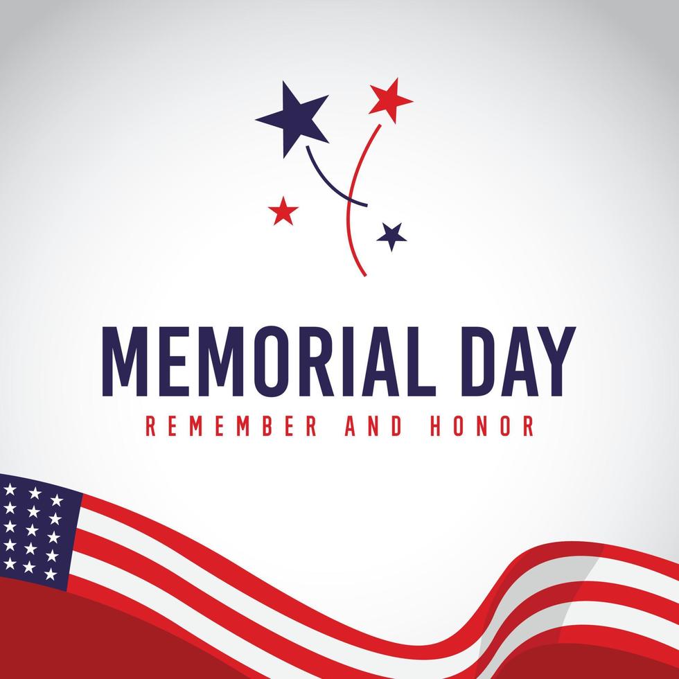 Happy memorial day design template vector