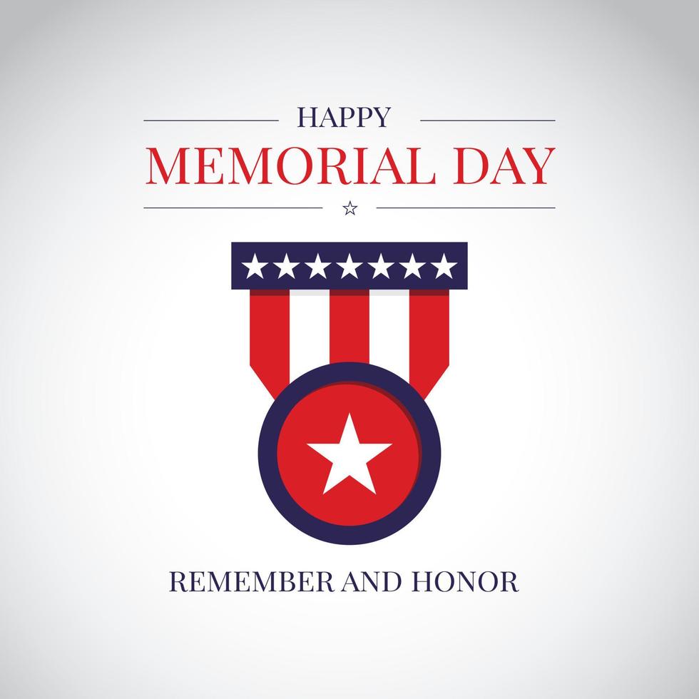 Happy memorial day design template vector