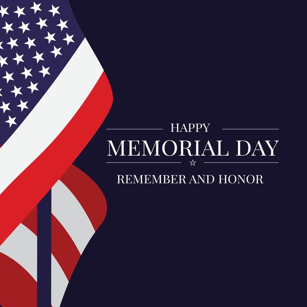 Happy memorial day design template vector