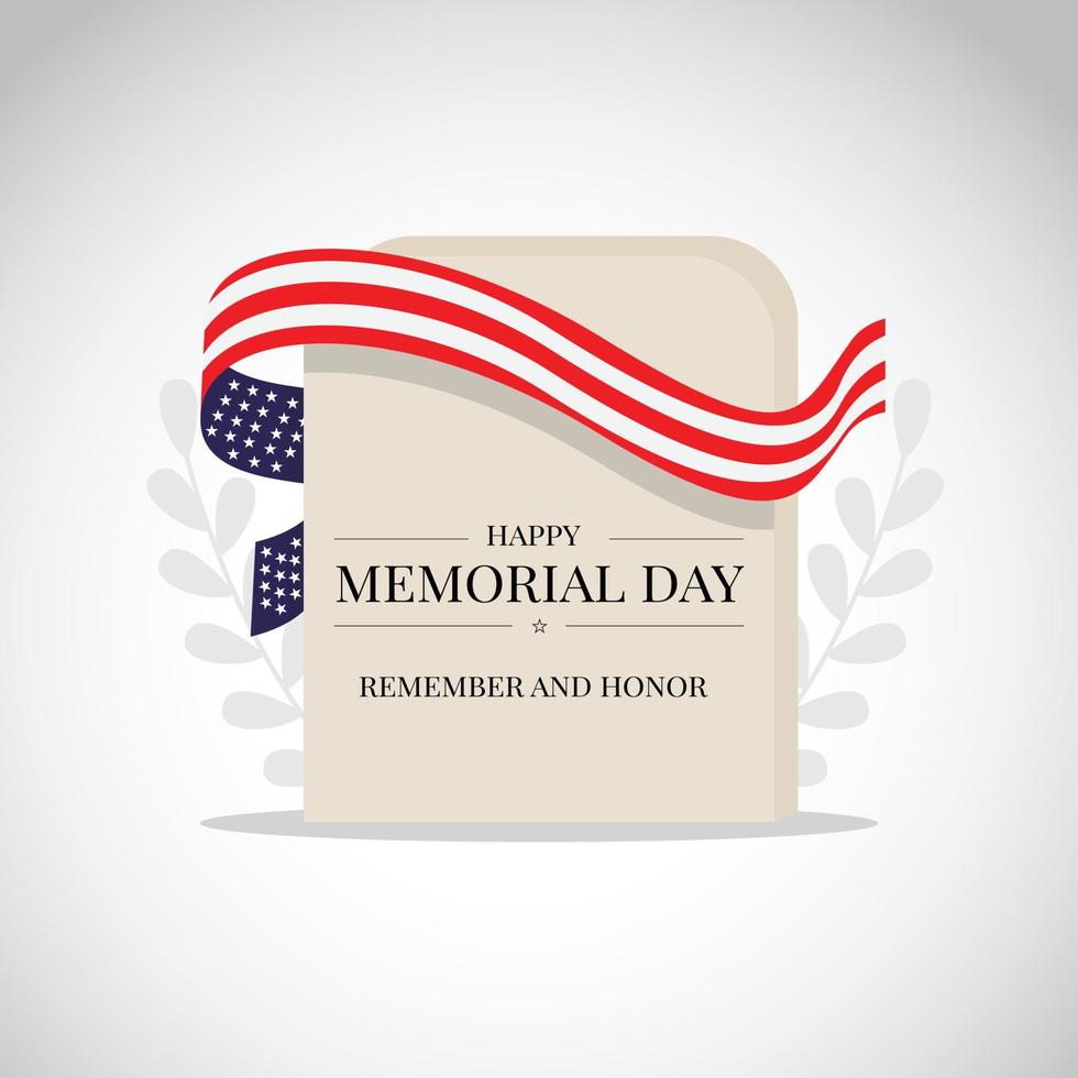 Happy memorial day design template vector