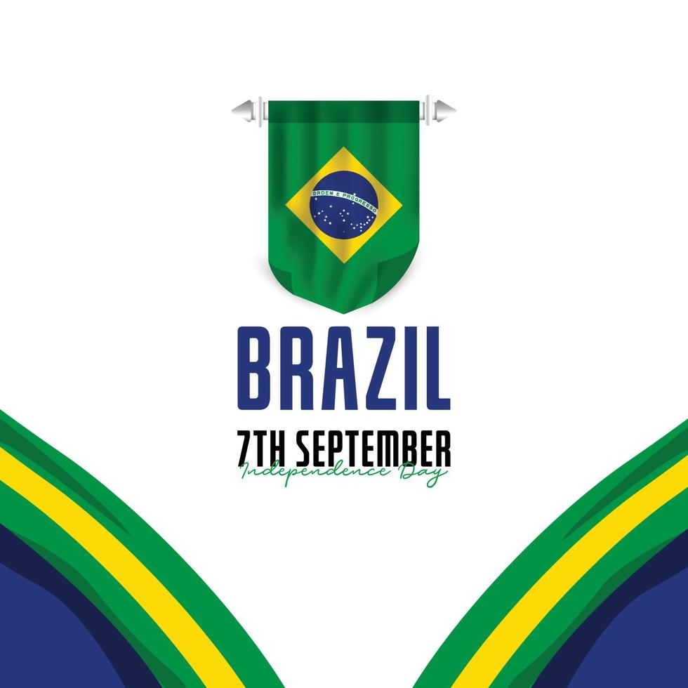 plantilla de diseño de banner del día de la independencia de brasil vector