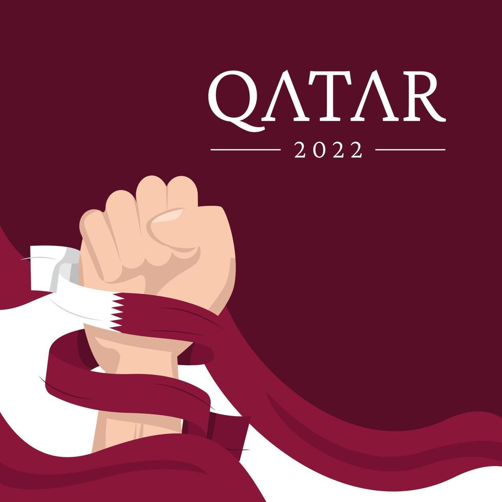 plantilla de diseño de banner del día de la independencia de qatar vector