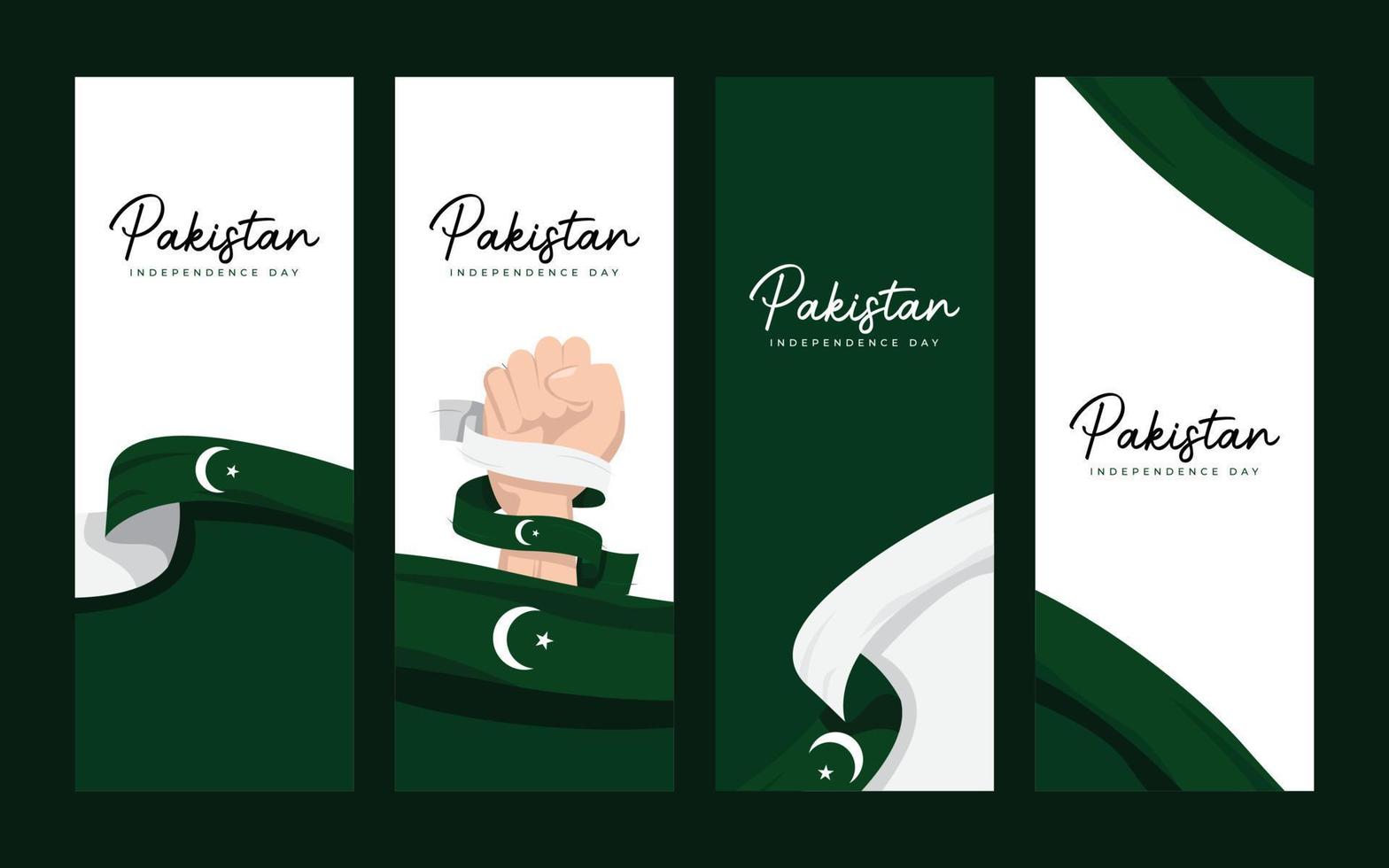 plantilla de diseño de banner del día de la independencia de pakistán vector