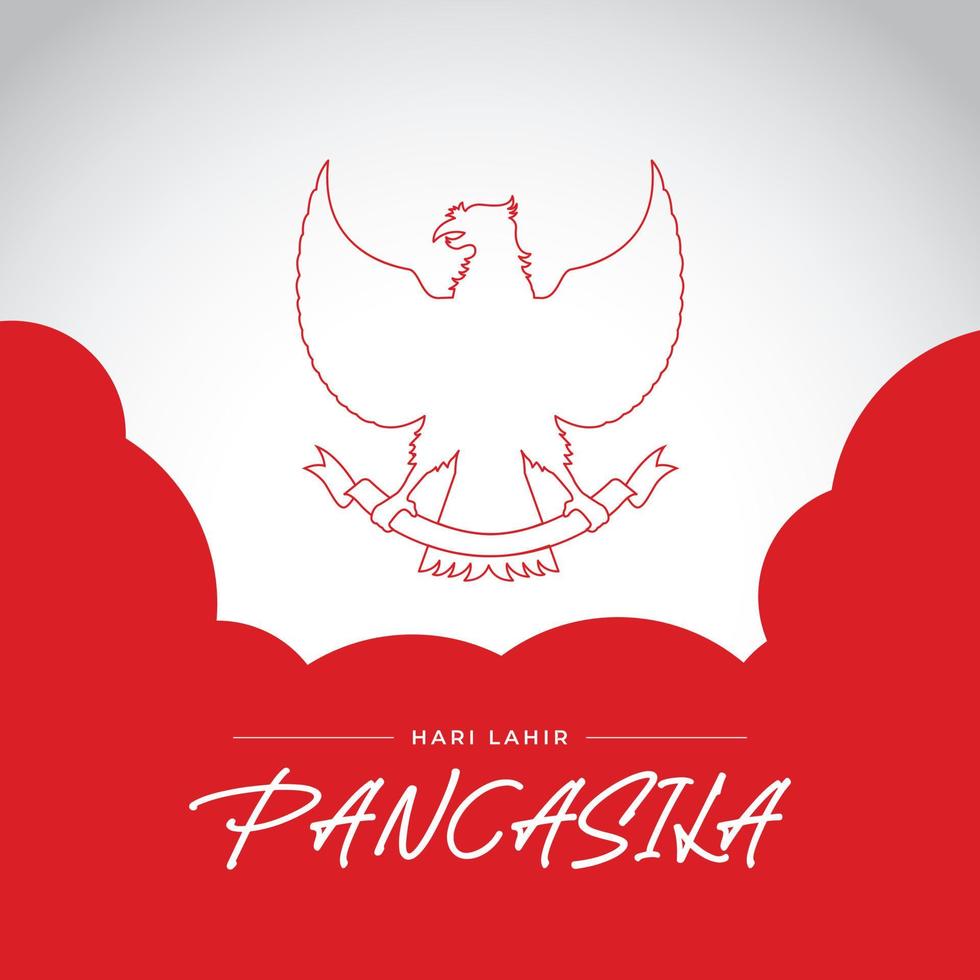 Hapyy birthday Pancasila day design template vector