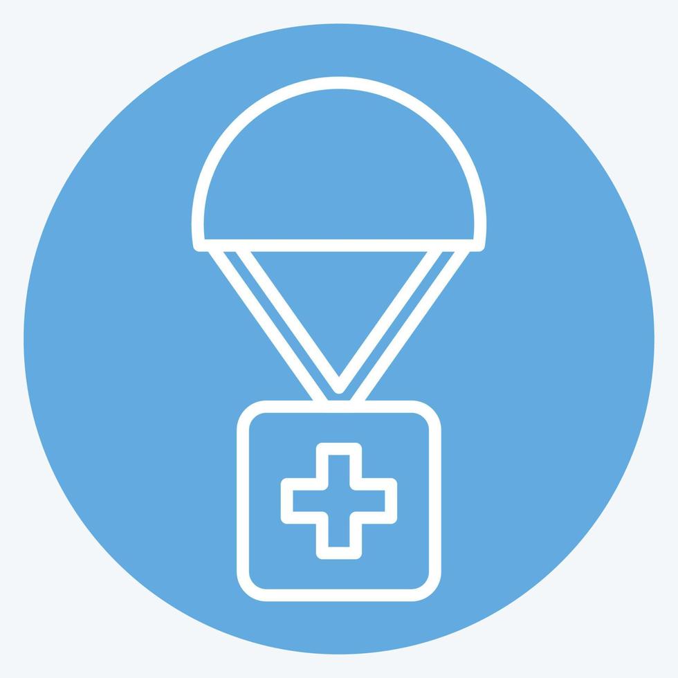 Icon Humanitarian Aid. related to Volunteering symbol. blue eyes style. Help and support. friendship vector