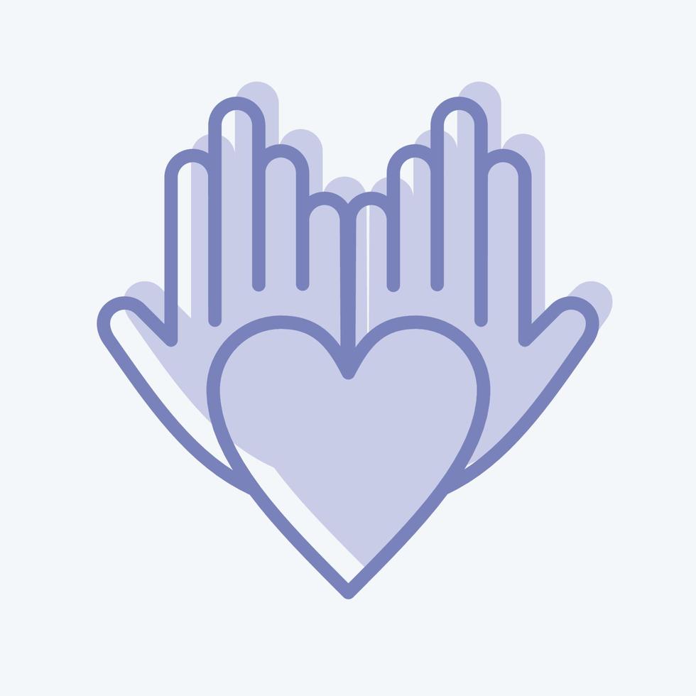 Icon Philanthropist. related to Volunteering symbol. two tone style. Help and support. friendship vector