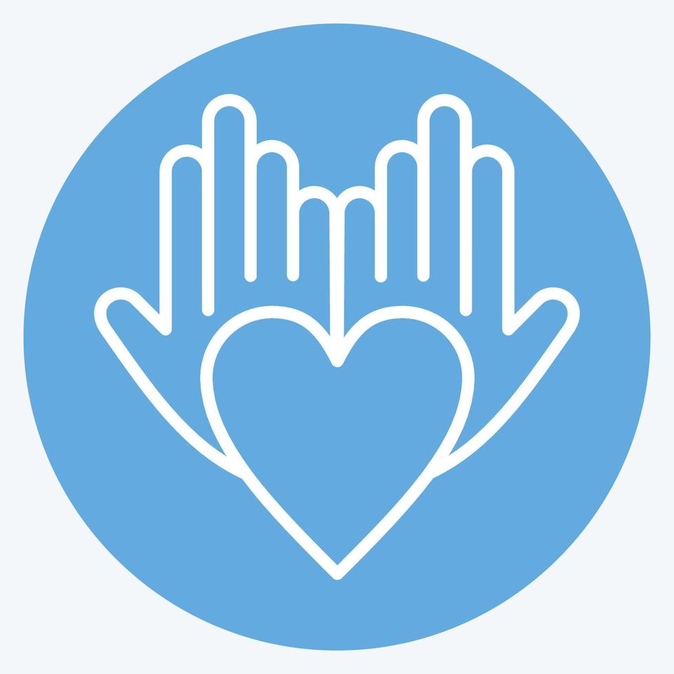Icon Philanthropist. related to Volunteering symbol. blue eyes style. Help and support. friendship vector