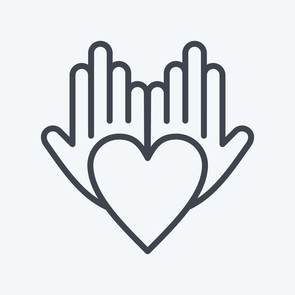Icon Philanthropist. related to Volunteering symbol. line style. Help and support. friendship vector