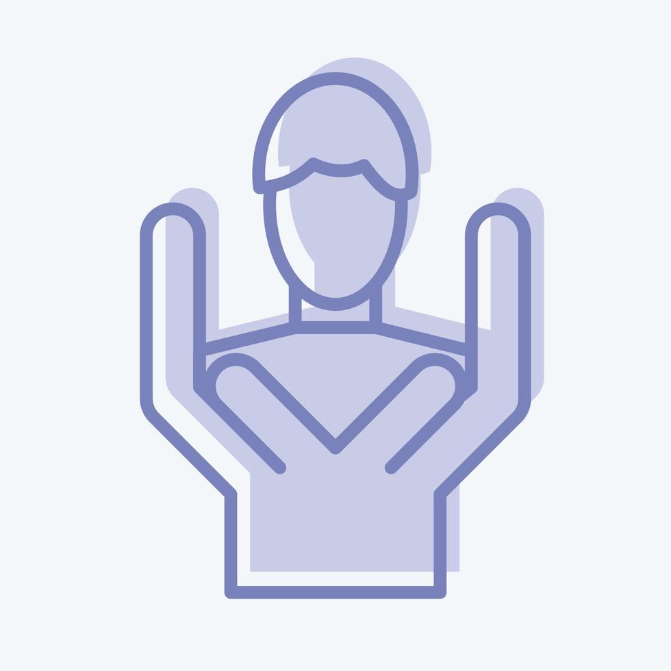 Icon Care. related to Volunteering symbol. two tone style. Help and support. friendship vector