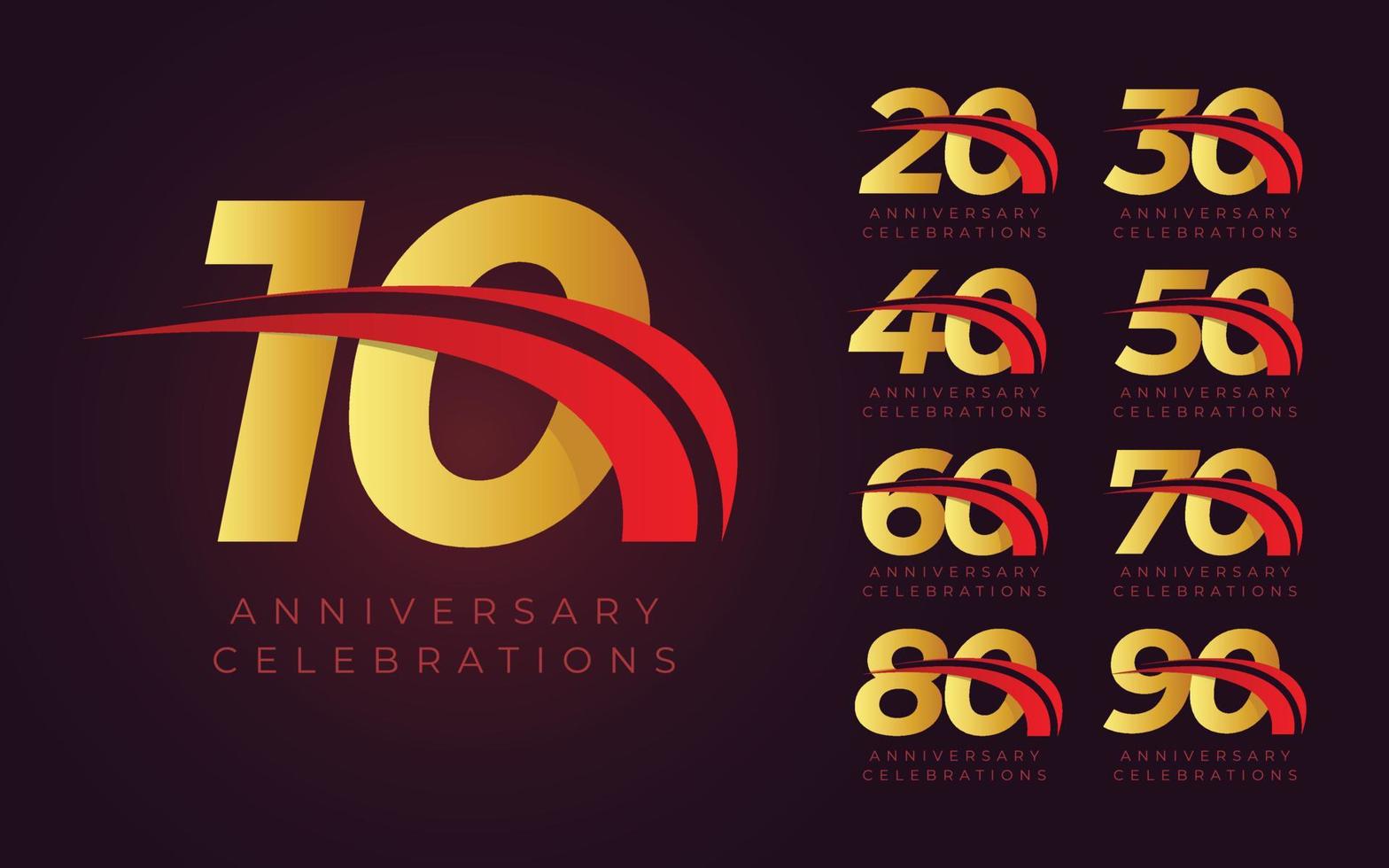 Anniversary celebrations logo design template vector