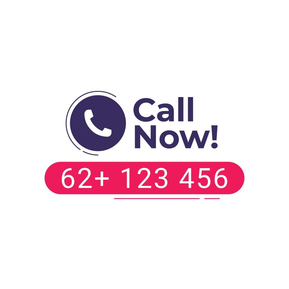 call now design template vector