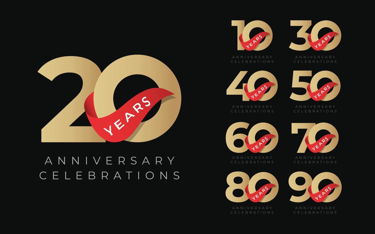 Anniversary celebrations logo design template vector