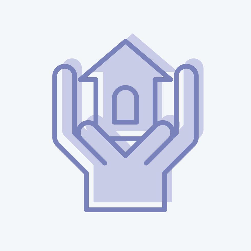 Icon Volunteeringless Shelter. related to Volunteering symbol. two tone style. Help and support. friendship vector