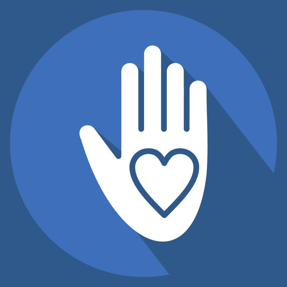 Icon Volunteering. related to Volunteering symbol. long shadow style. Help and support. friendship vector
