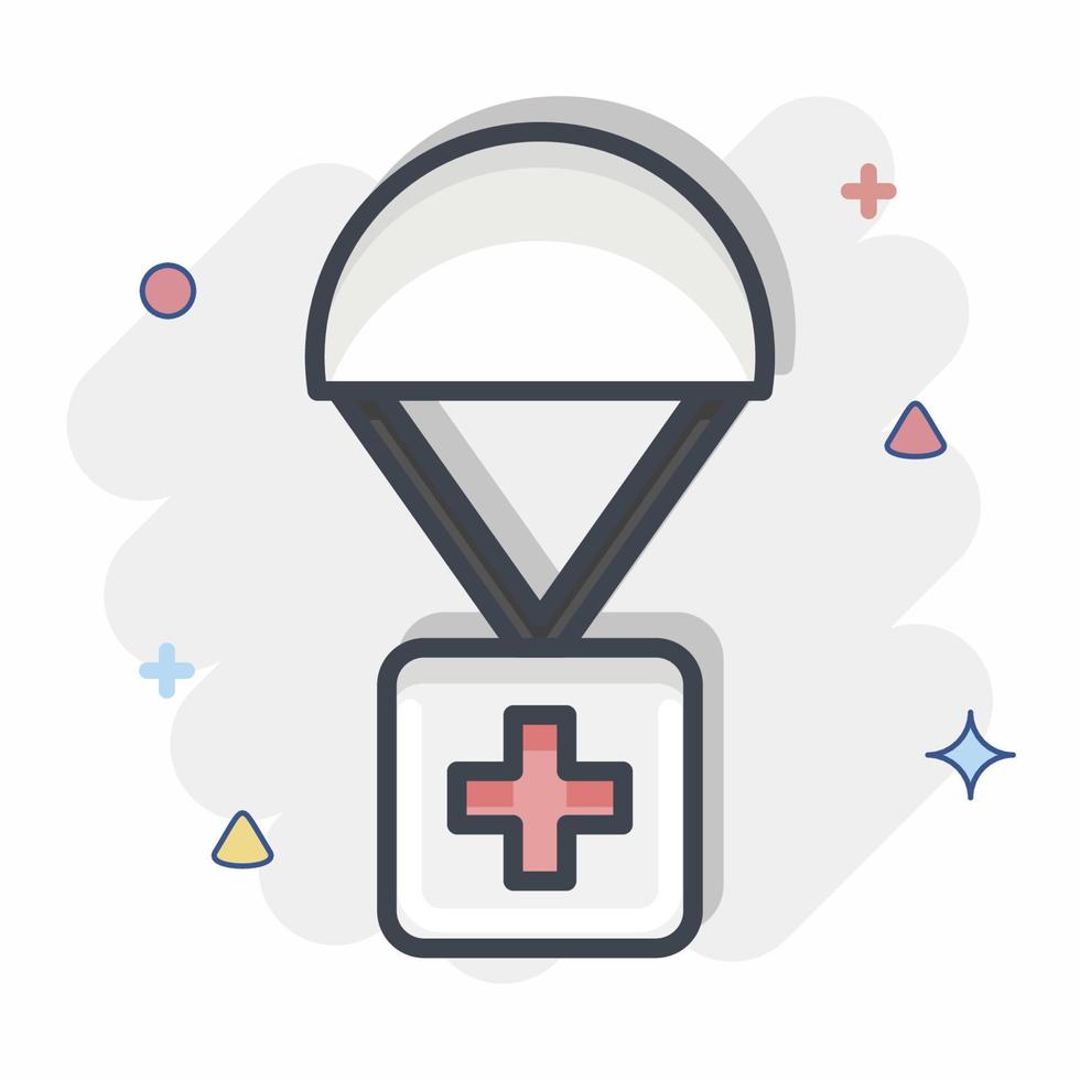 Icon Humanitarian Aid. related to Volunteering symbol. Comic Style. Help and support. friendship vector