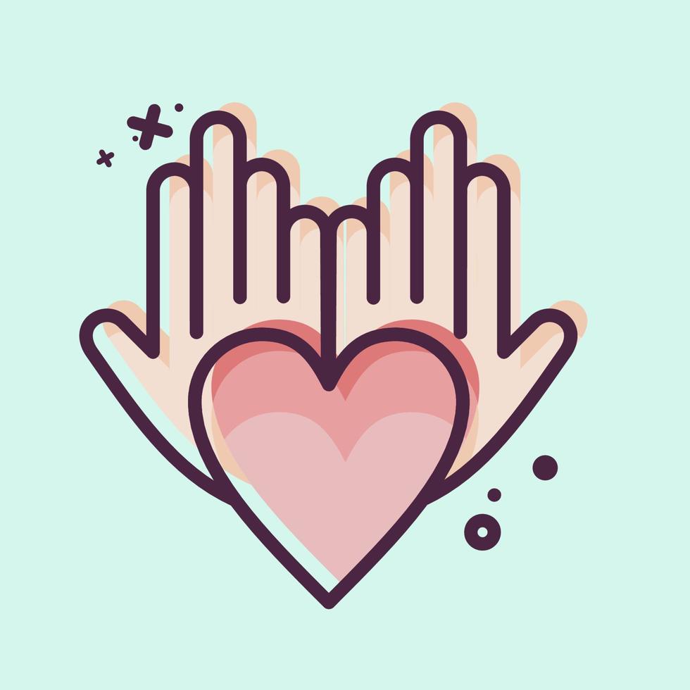 Icon Philanthropist. related to Volunteering symbol. MBE style. Help and support. friendship vector