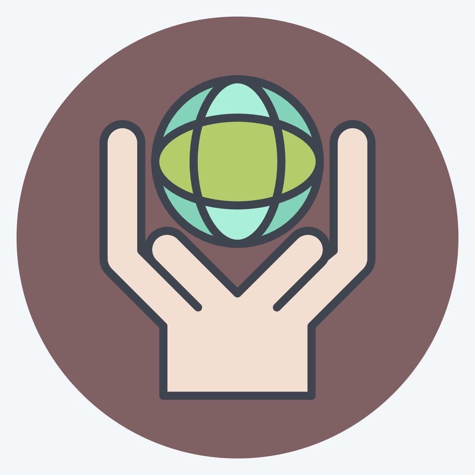 Icon Environmental. related to Volunteering symbol. color mate style. Help and support. friendship vector