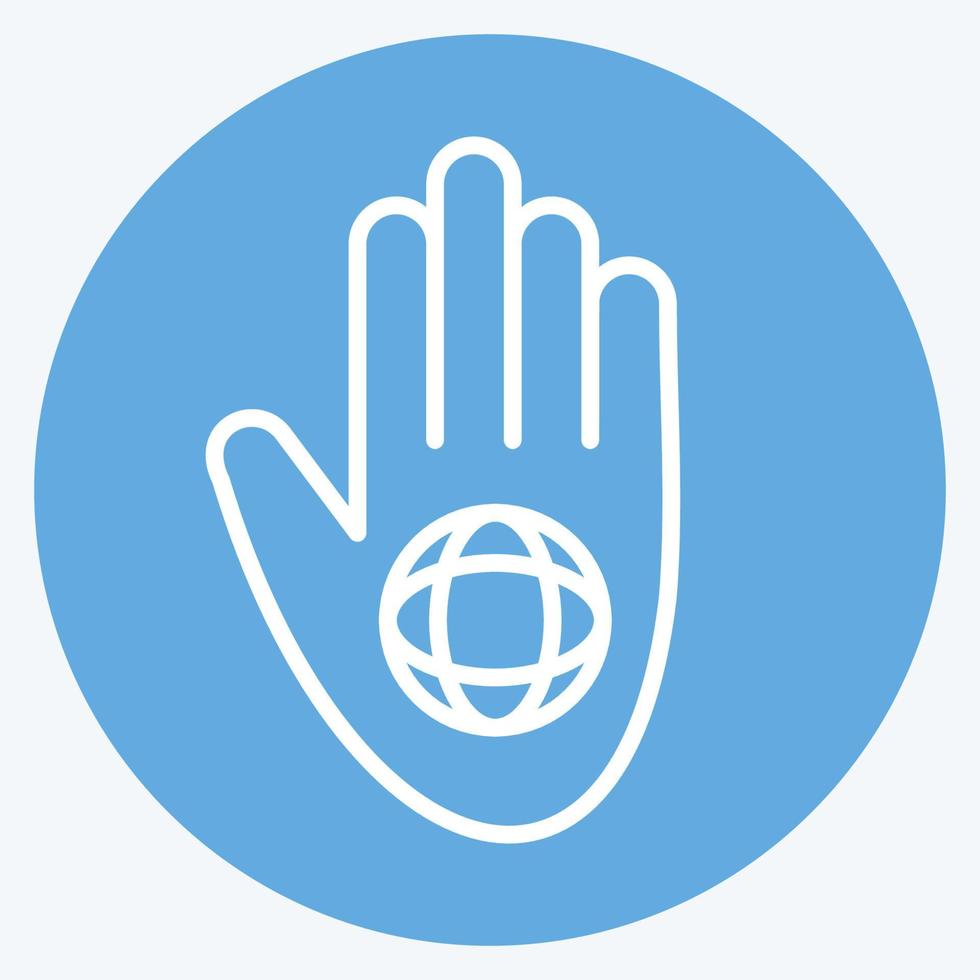 Icon Virtual Volunteering. related to Volunteering symbol. blue eyes style. Help and support. friendship vector