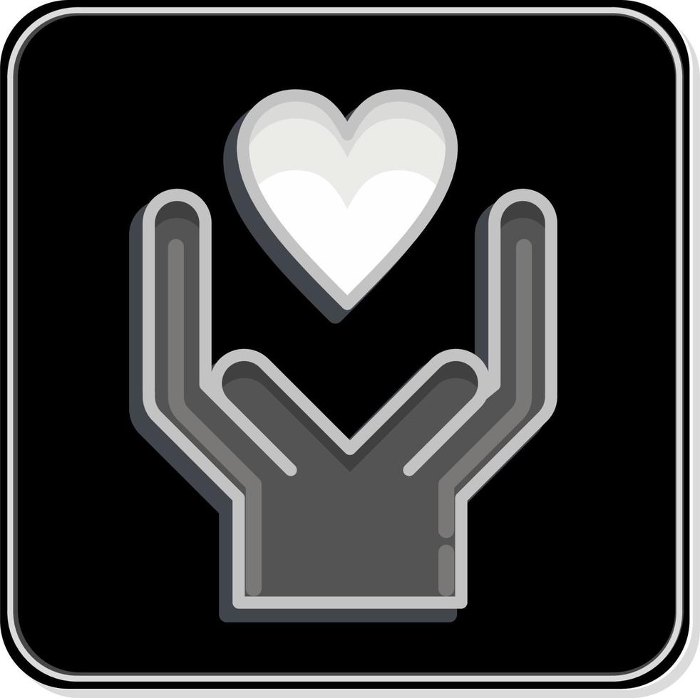 Icon Kind. related to Volunteering symbol. Glossy Style. Help and support. friendship vector