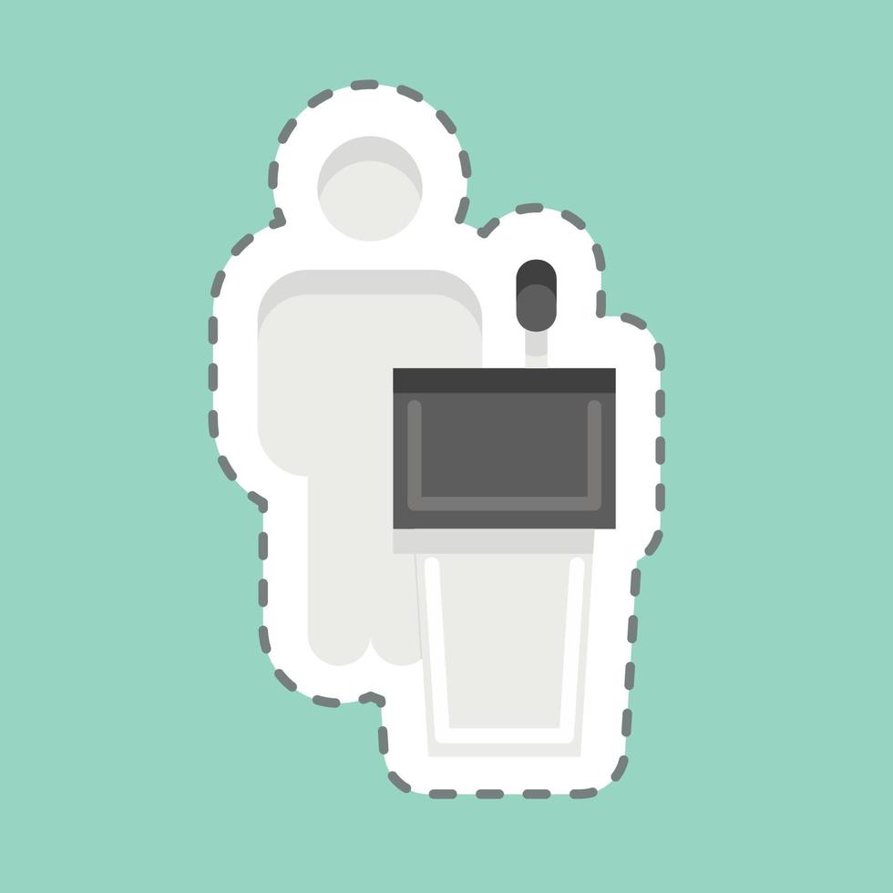 Sticker line cut Political Volunteering. related to Volunteering symbol. Help and support. friendship vector
