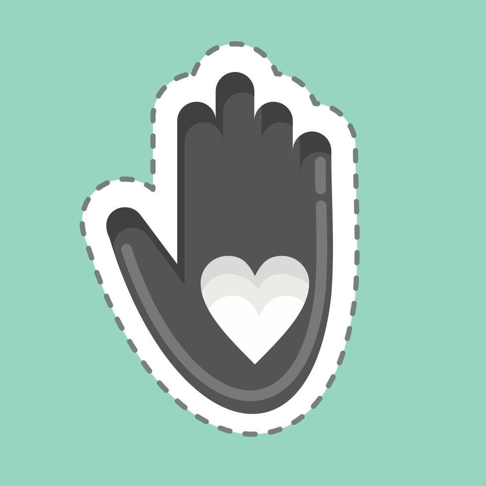 Sticker line cut Volunteering. related to Volunteering symbol. Help and support. friendship vector