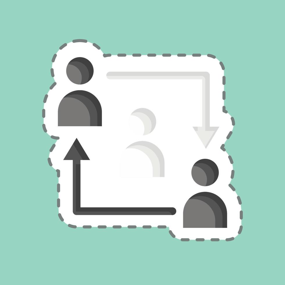 Sticker line cut Relationship. related to Volunteering symbol. Help and support. friendship vector