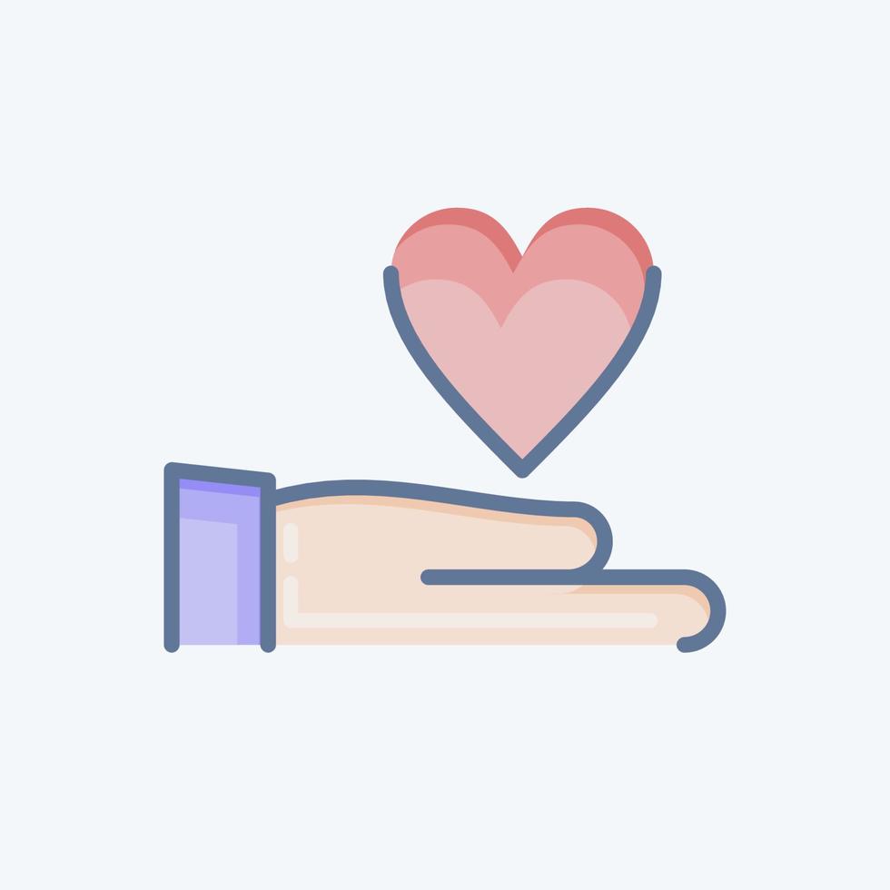 Icon Charity. related to Volunteering symbol. doodle style. Help and support. friendship vector