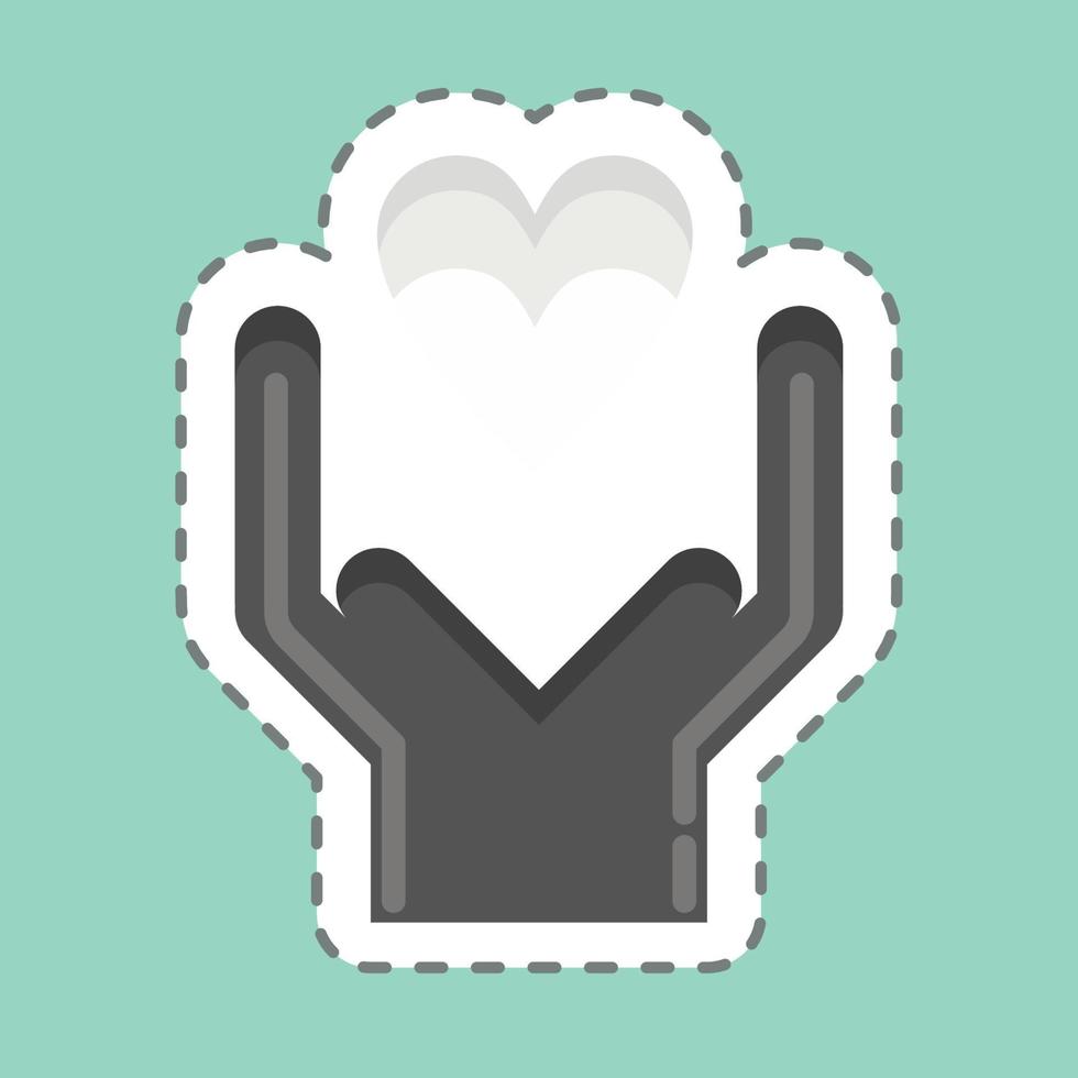 Sticker line cut Kind. related to Volunteering symbol. Help and support. friendship vector