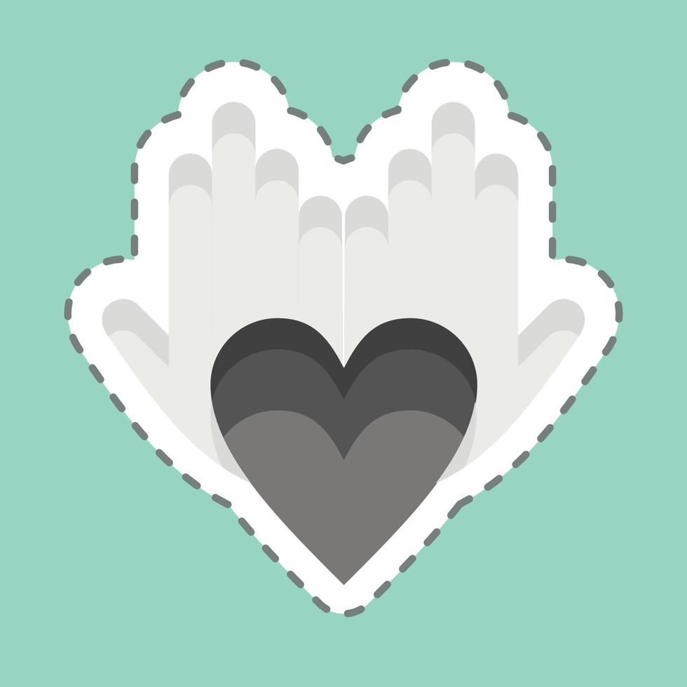 Sticker line cut Philanthropist. related to Volunteering symbol. Help and support. friendship vector