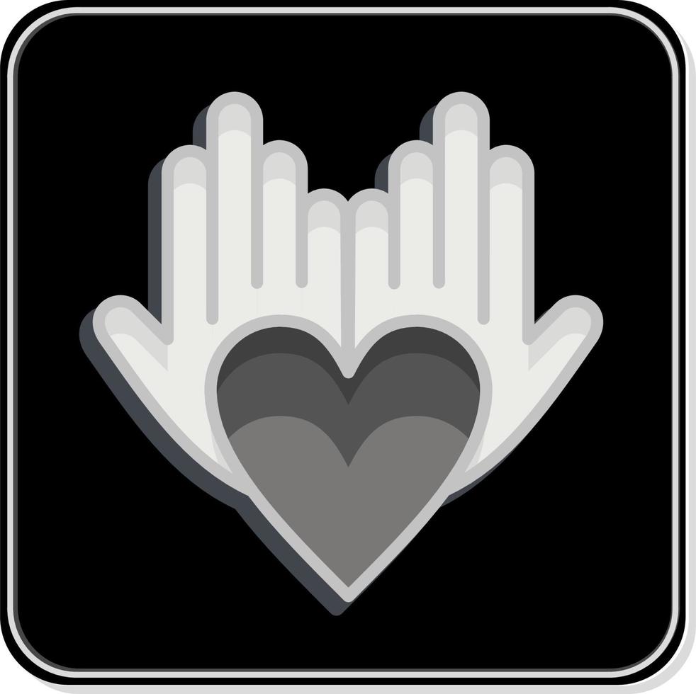Icon Philanthropist. related to Volunteering symbol. Glossy Style. Help and support. friendship vector