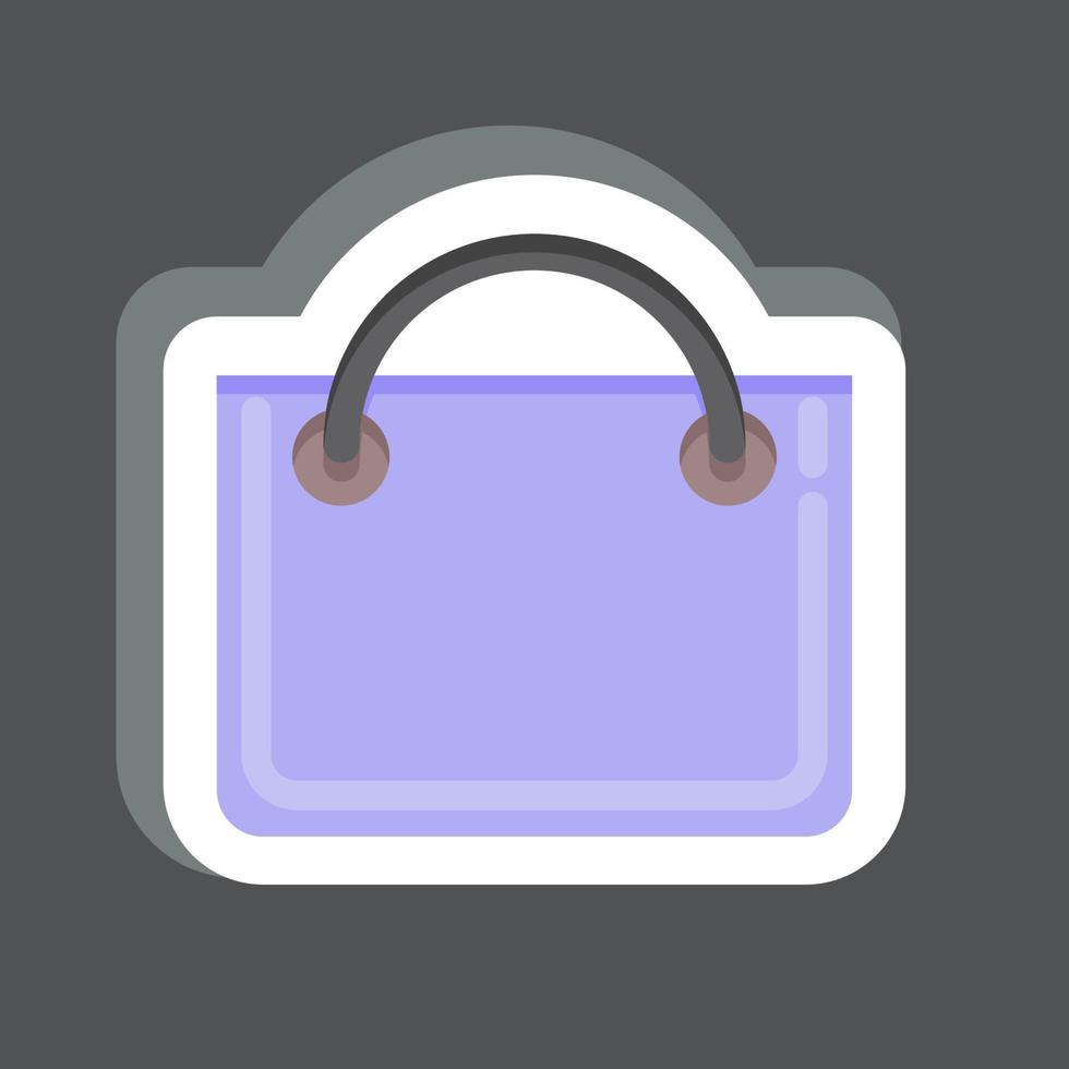bolsa de compras con pegatinas. relacionado con el símbolo de la tienda en línea. ilustración sencilla. tienda vector