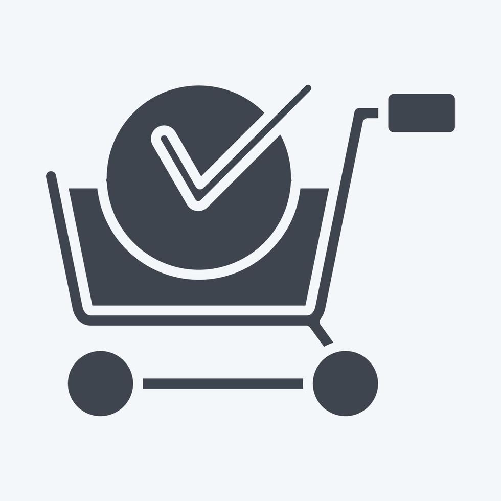 Icon Purchase Shop. related to Online Store symbol. glyph style. simple illustration. shop vector